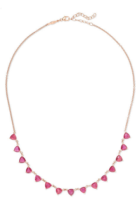 14-karat rose gold ruby necklace