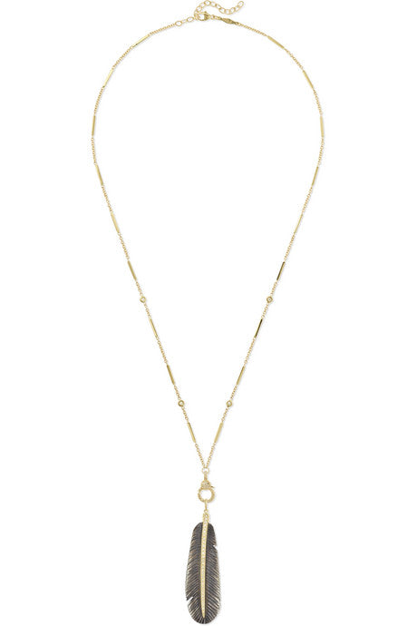 14-karat gold, diamond and horn necklace