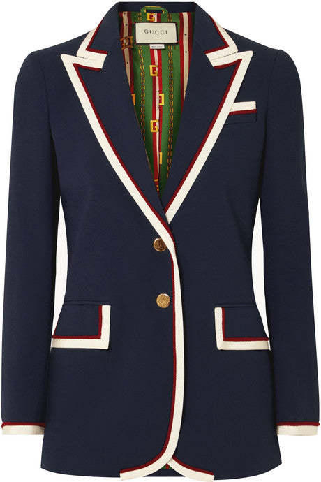 Grosgrain-trimmed cady blazer