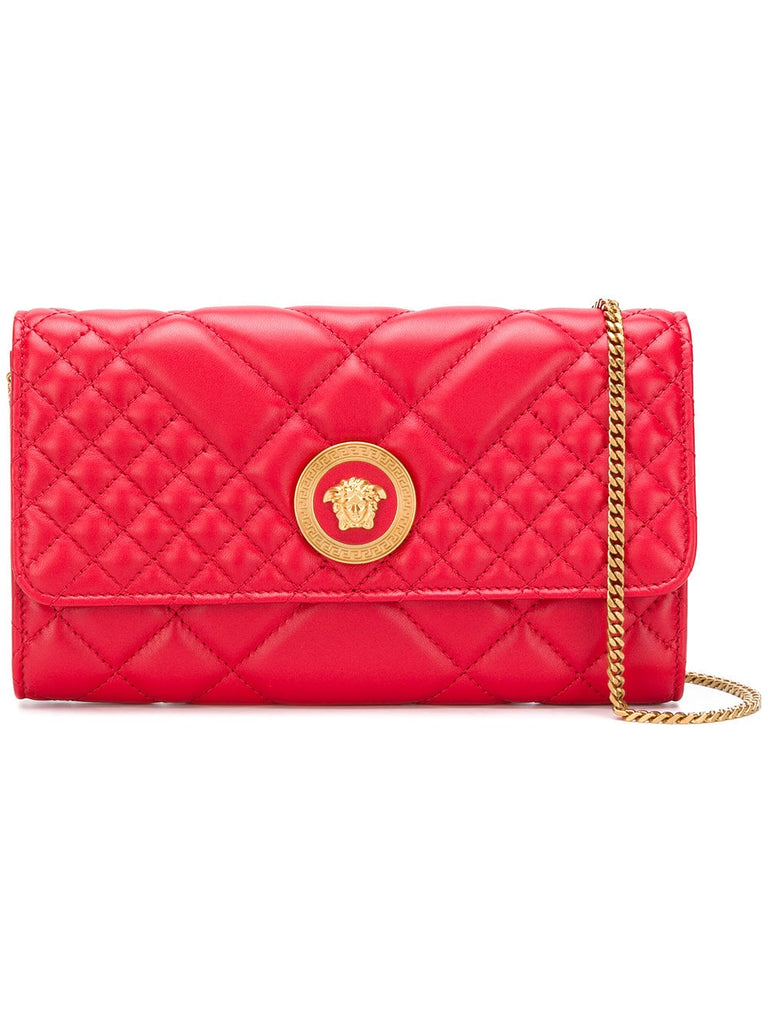 quilted chain wallet bag