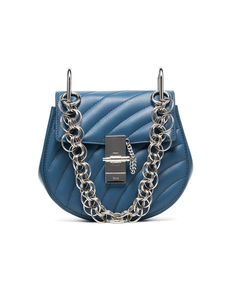 Blue Drew Bijou Leather Bag