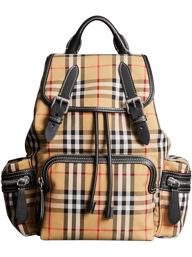 The Medium Rucksack in Vintage Check Cotton Canvas