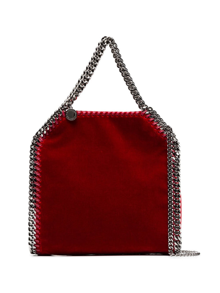 red falabella mini velvet shoulder bag