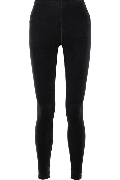 Stretch-velvet leggings