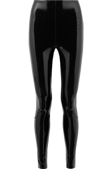 Stretch-vinyl leggings