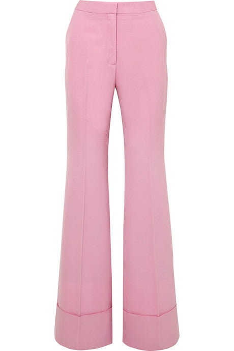 Wool-twill flared pants