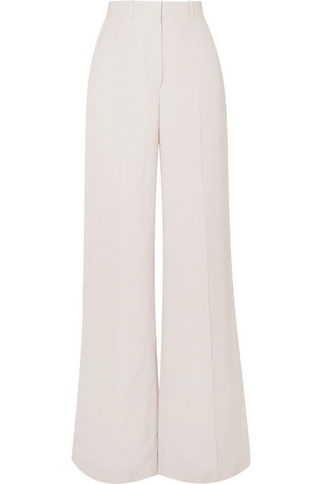 Snake-print wide-leg crepe pants