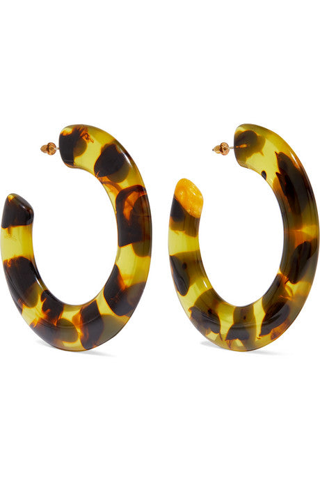 Kennedy tortoiseshell acrylic hoop earrings