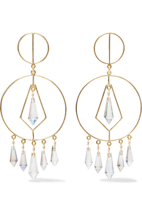 Gold-tone crystal earrings