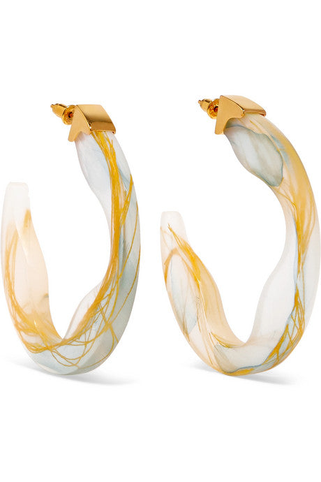 Scilla resin and gold-plated hoop earrings