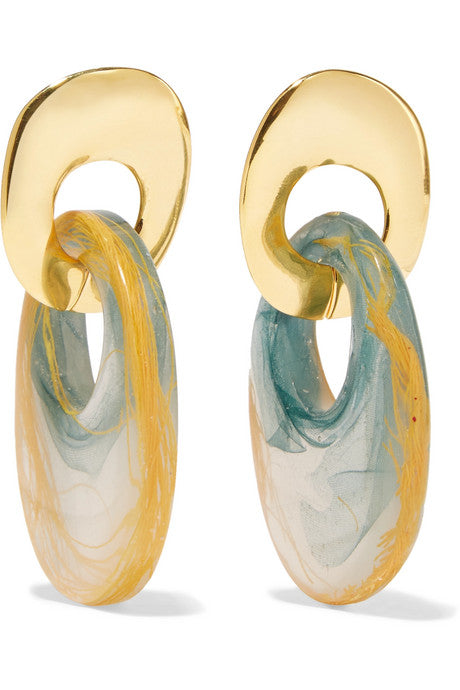 Finn gold-plated and resin earrings