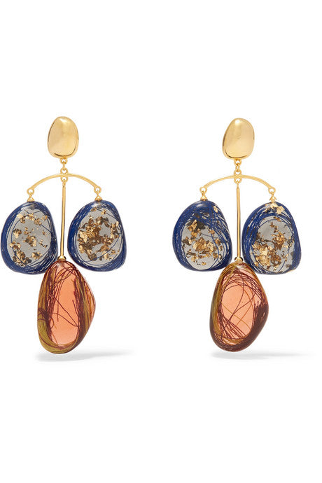 Patter gold-plated and resin earrings