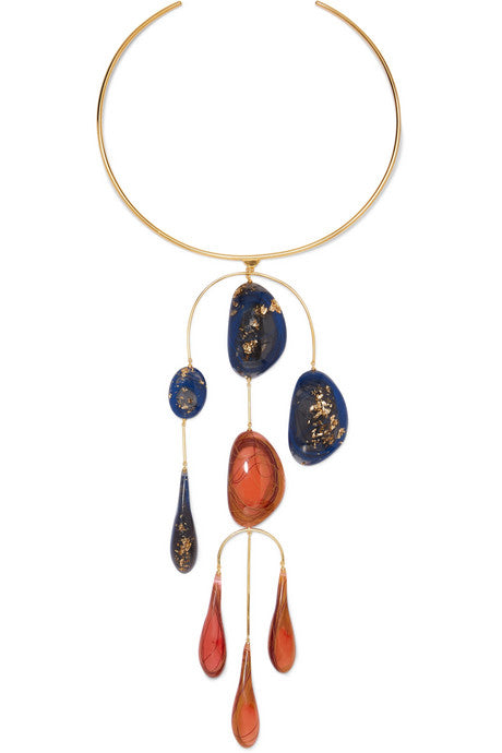 Patter gold-plated and resin choker