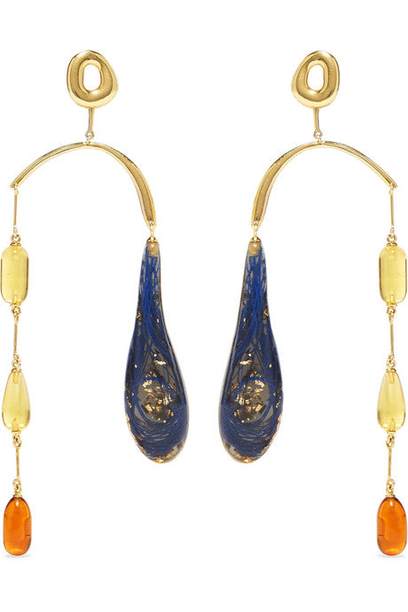 Hail gold-plated and resin earrings