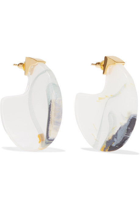 Chac Disc resin and gold-plated earrings