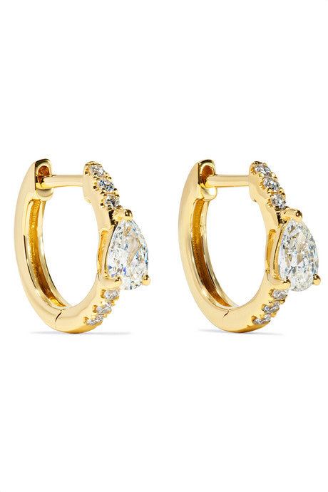 Huggies 18-karat gold diamond earrings