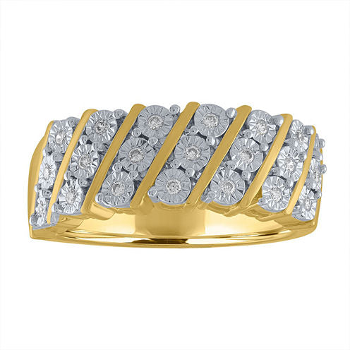 Womens 1/10 CT. T.W. White Diamond Gold Over Silver Cocktail Ring