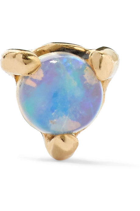 Gold opal earring