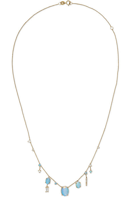 14-karat gold multi-stone necklace