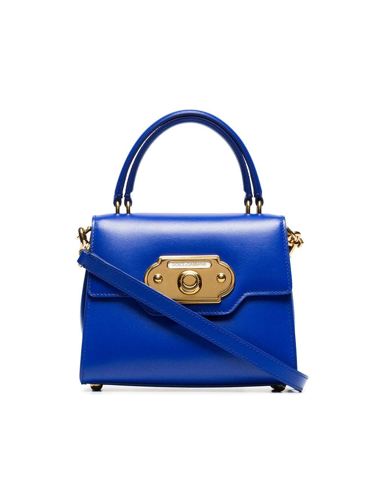 blue Welcome small leather tote