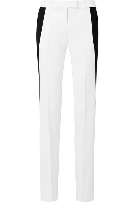 Striped stretch-crepe wide-leg pants