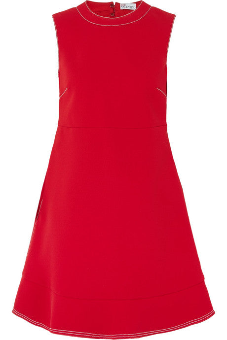 Cutout bow-detailed crepe mini dress