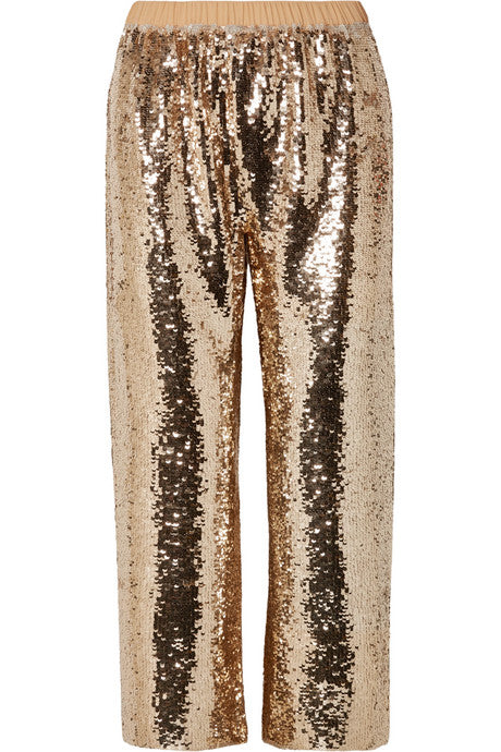 Verushka cropped sequined tulle pants