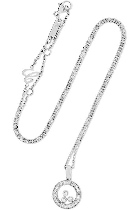 Happy Diamonds 18-karat white gold diamond necklace