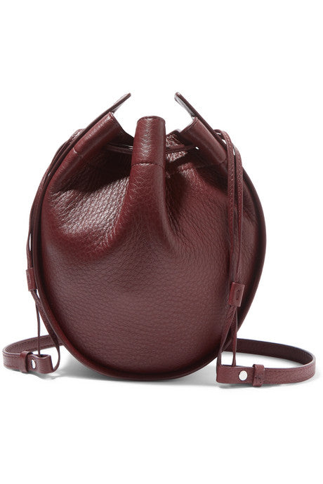 Textured-leather bucket bag