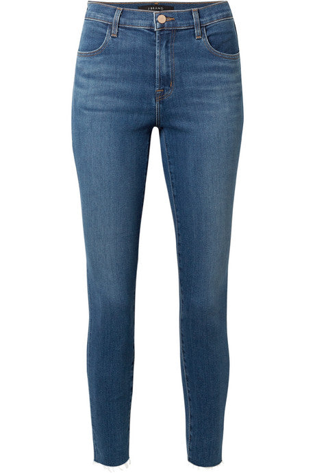 Alana cropped frayed high-rise skinny jeans