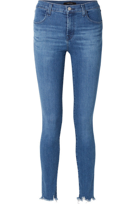 Maria frayed high-rise skinny jeans