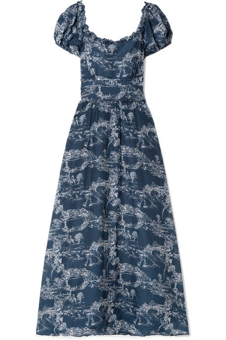 Bridget printed cotton and silk-blend voile maxi dress