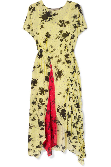 Asha floral-print georgette midi dress