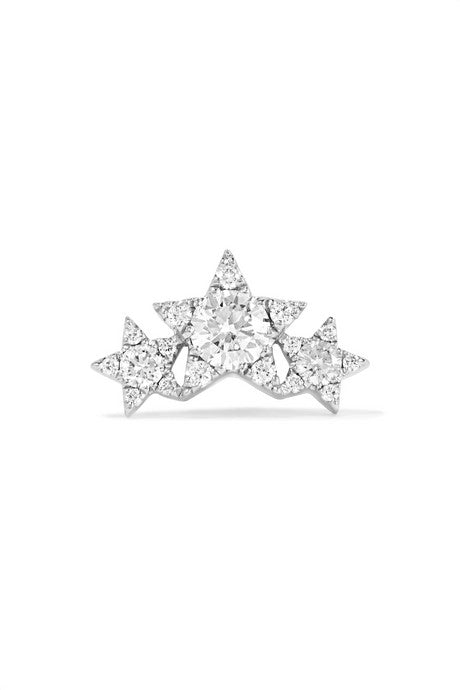 Star Garland 14-karat white gold diamond earring