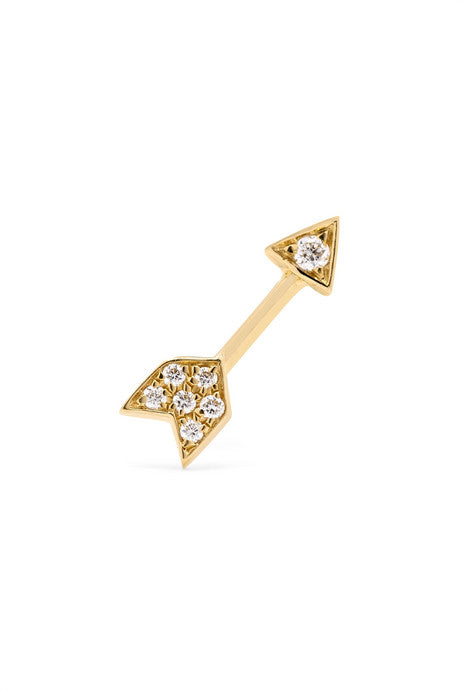 Arrow 18-karat gold diamond earring