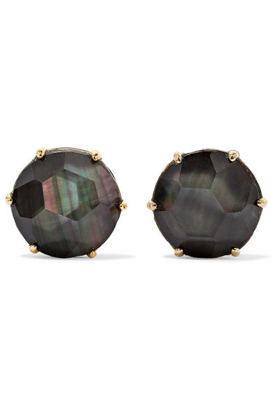 Rock Candy 18-karat gold shell earrings