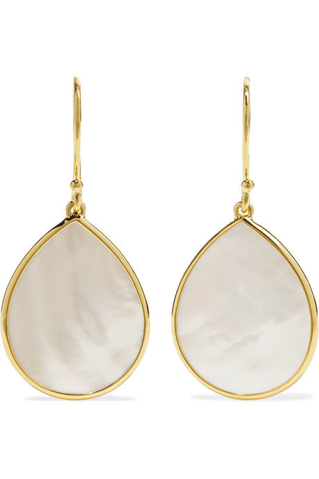 Polished Rock Candy 18-karat gold mother-of-pearl earrings