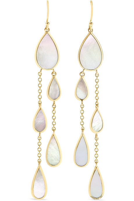 Polished Rock Candy 18-karat gold mother-of-pearl earrings