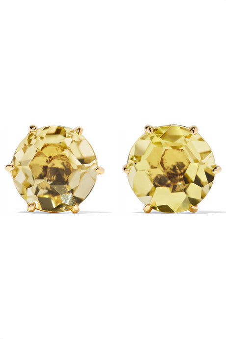 Rock Candy 18-karat gold citrine earrings