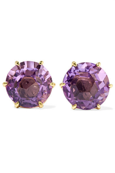 Rock Candy 18-karat gold amethyst earrings