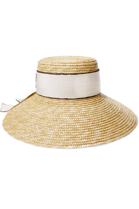 Annabelle grosgrain-trimmed straw hat