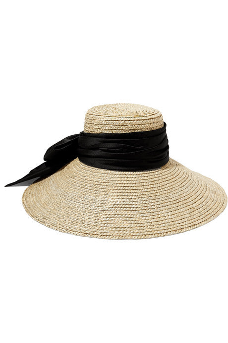 Mirabel satin-trimmed straw hat