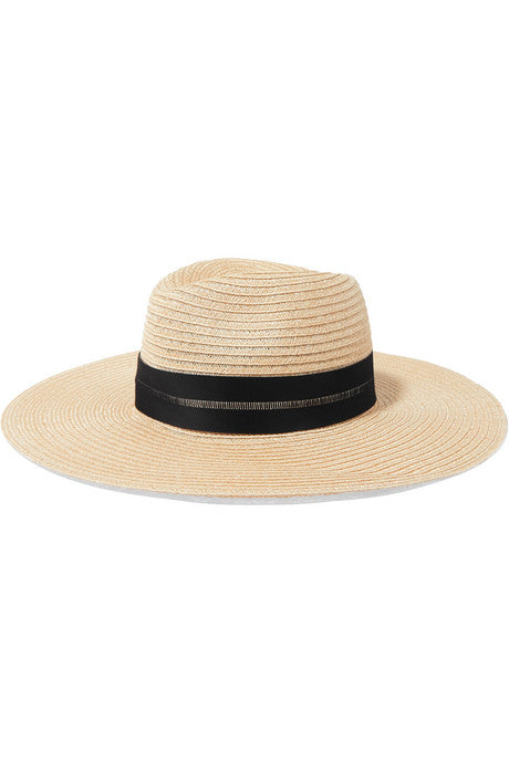 Emmanuelle grosgrain-trimmed straw hat