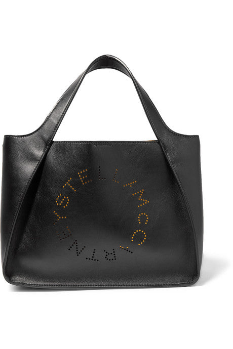 Perforated faux leather tote