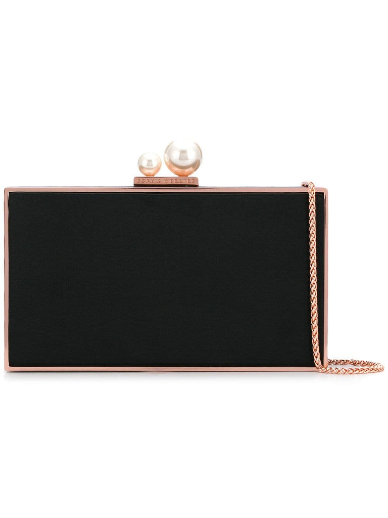 pearl-embellished clutch bag