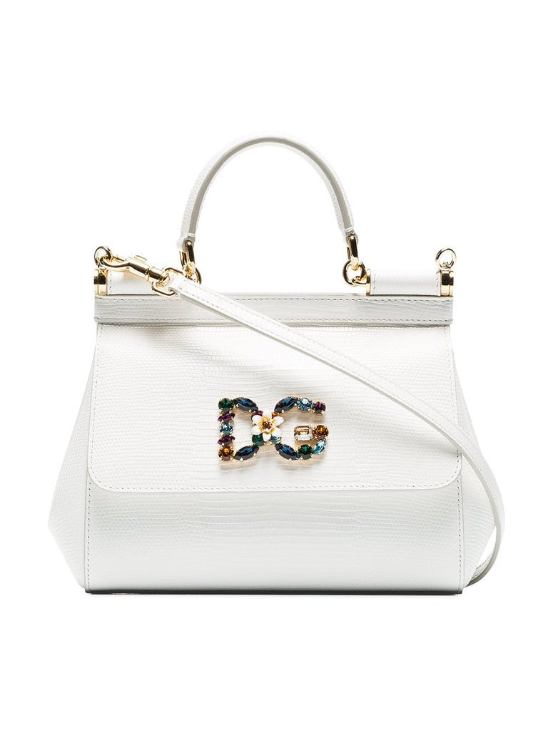 White Sicily small leather shoulder bag