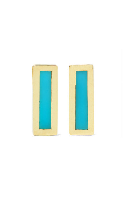 18-karat gold turquoise earrings