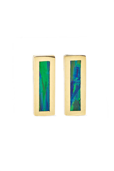 18-karat gold opal earrings