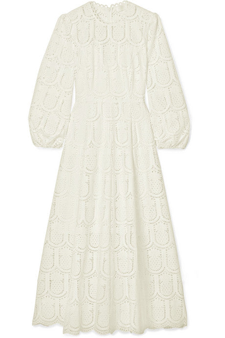 Wayfarer broderie anglaise cotton midi dress