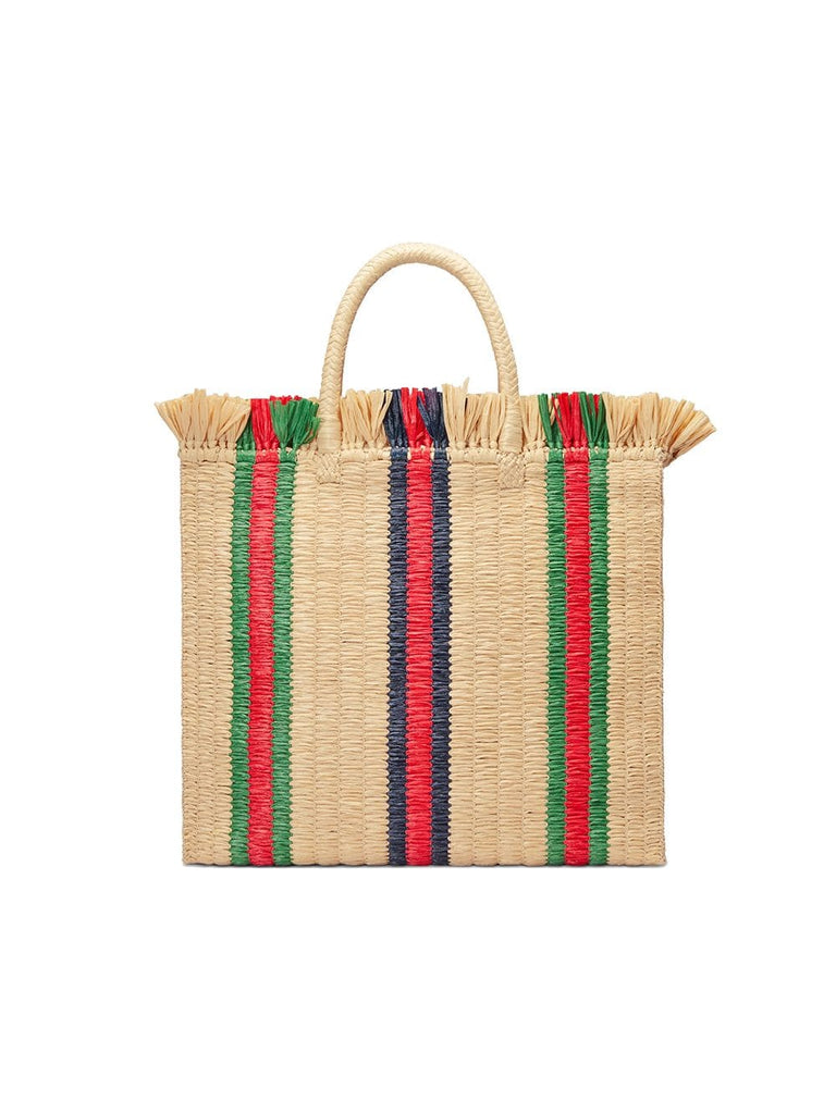 Straw large top handle tote